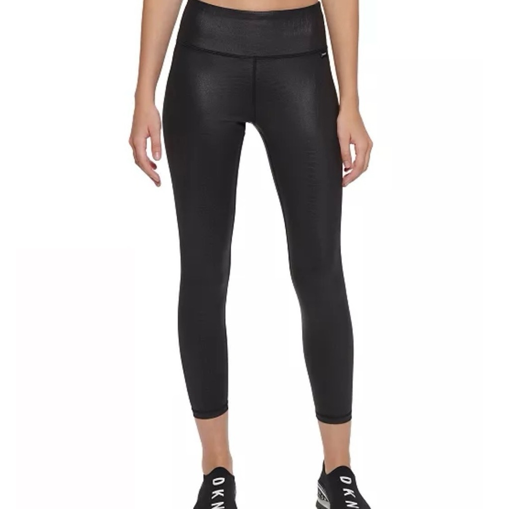 NEW DKNY faux leather crocodile print leggings XS - Picture 2 of 10